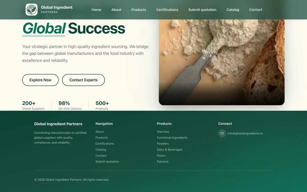 Global Ingredient Partners website